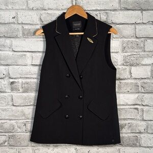 Scotch and Soda Vest Jacket. Black with Gold Trim